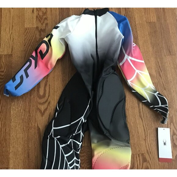 Spyder Ski Race Suit Womens Size Small S Black Pink Yellow Padded Skiing Ladies - Picture 4 of 9